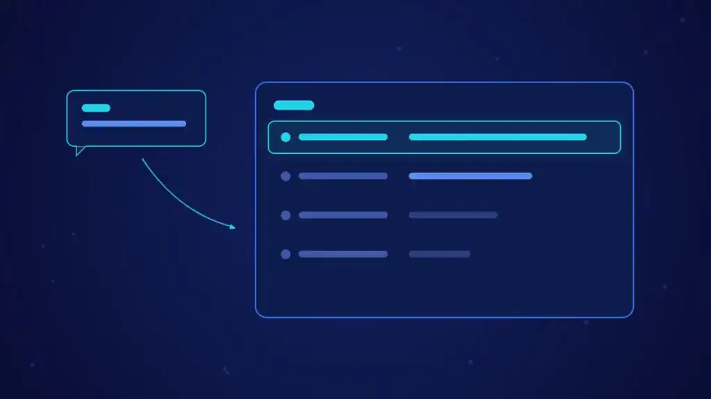 Panel de informes de Google Analytics 4 con una nueva fila de canal destacada en cian, alimentada por una conversación de asistente de IA