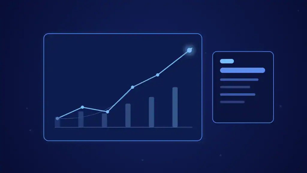 Ilustración de portada del artículo sobre el modelo «as a service»: una curva de crecimiento ascendente en tonos azules.
