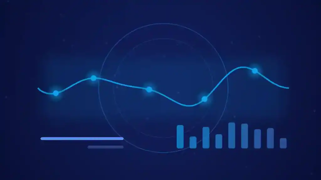 Ilustración de portada del artículo sobre marketing de influencers con IA: una onda de señal sobre un círculo en tonos azules y cian.